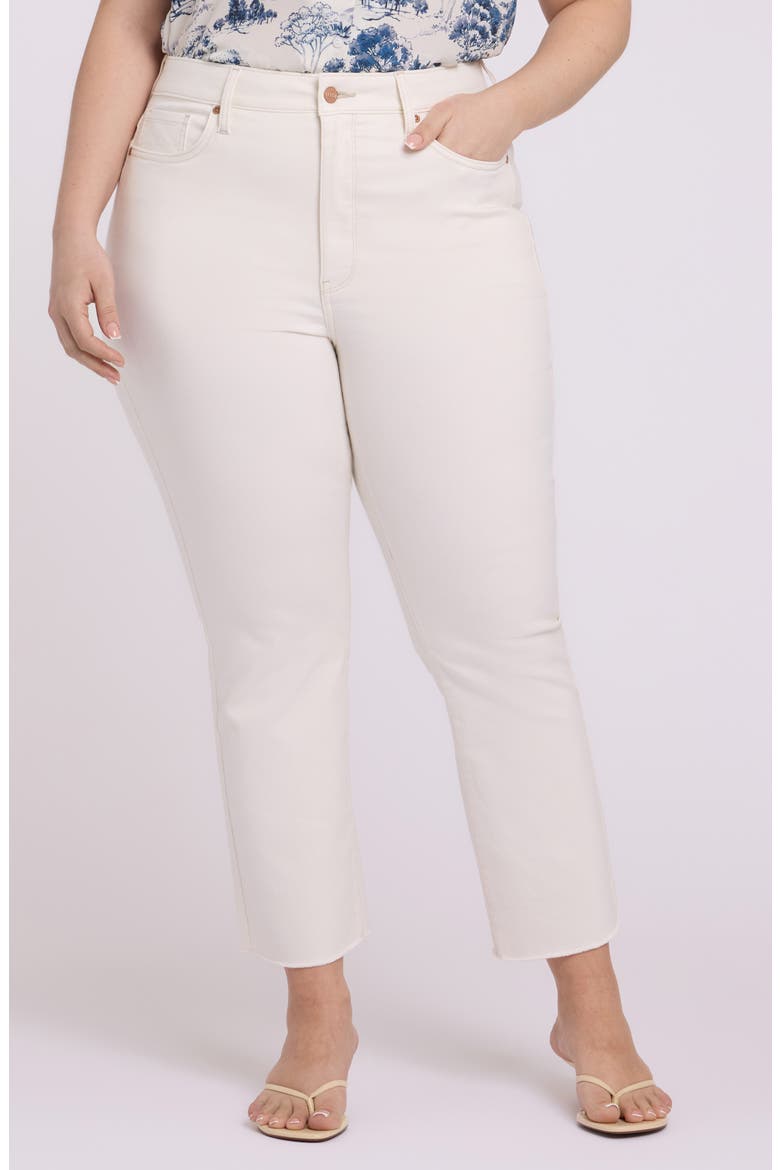 Billie Frayed High Waist Ankle Mini Bootcut Jeans, Main, color, VINTAGE WHITE