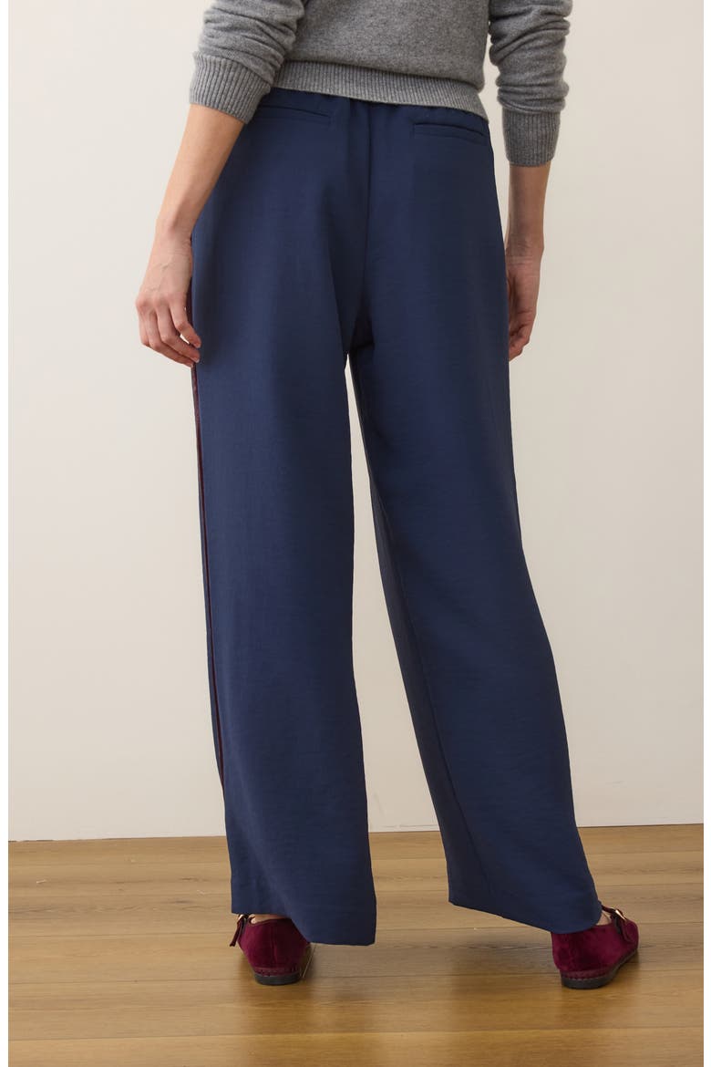 Allison Pull-On Wide Leg Velvet Stripe Pants, Alternate, color, NAVY WITH FIG STRIPE