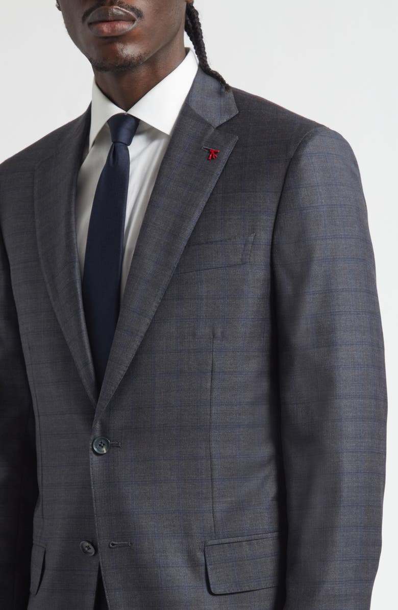 ISAIA Sanita Check Super 150s Merino Wool Suit, Alternate, color, Grey