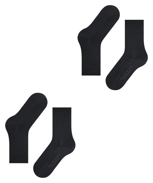 Falke Soft Merino 2-pack Wool Socks In Black