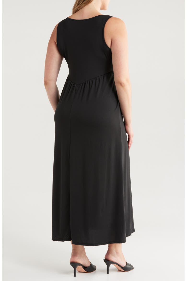 Sleeveless Stretch Maxi Dress, Alternate, color, BLACK