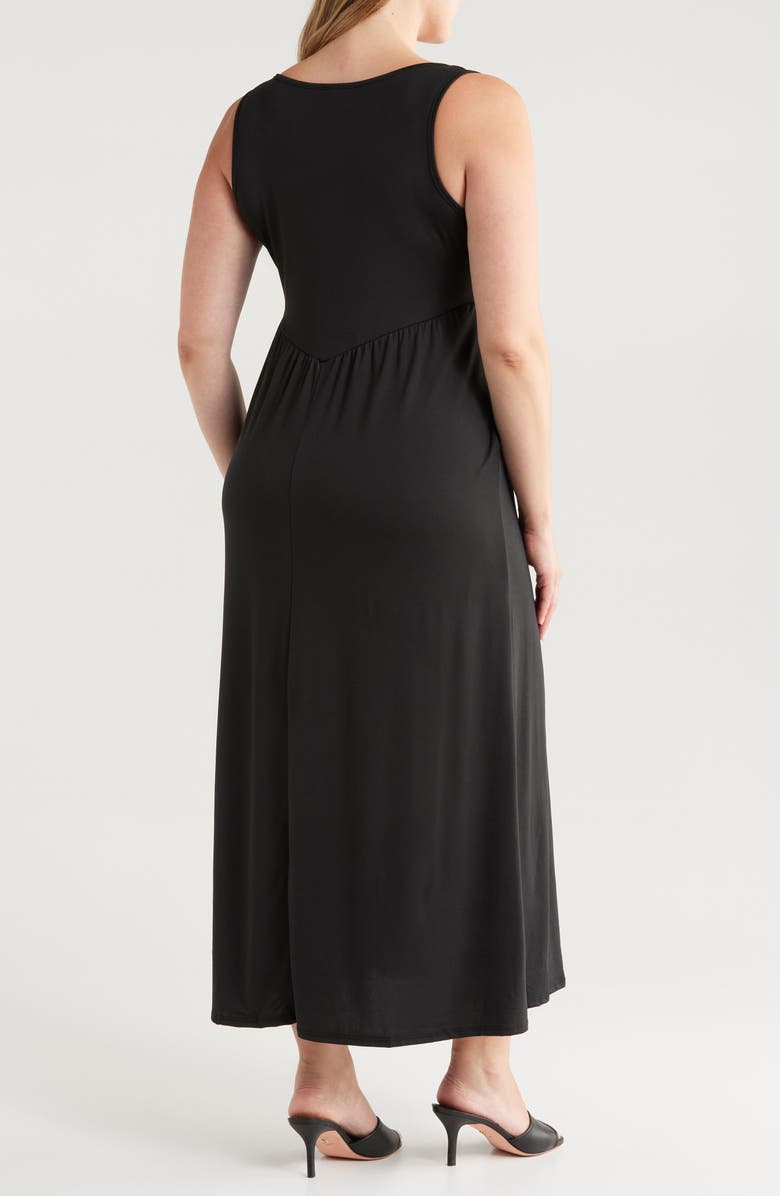 24seven Comfort Apparel Sleeveless Stretch Maxi Dress, Alternate, color, Black