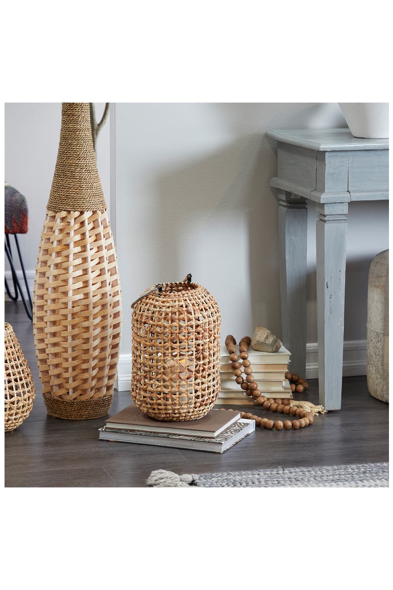 Hand Woven Candleholder, Alternate, color, BROWN