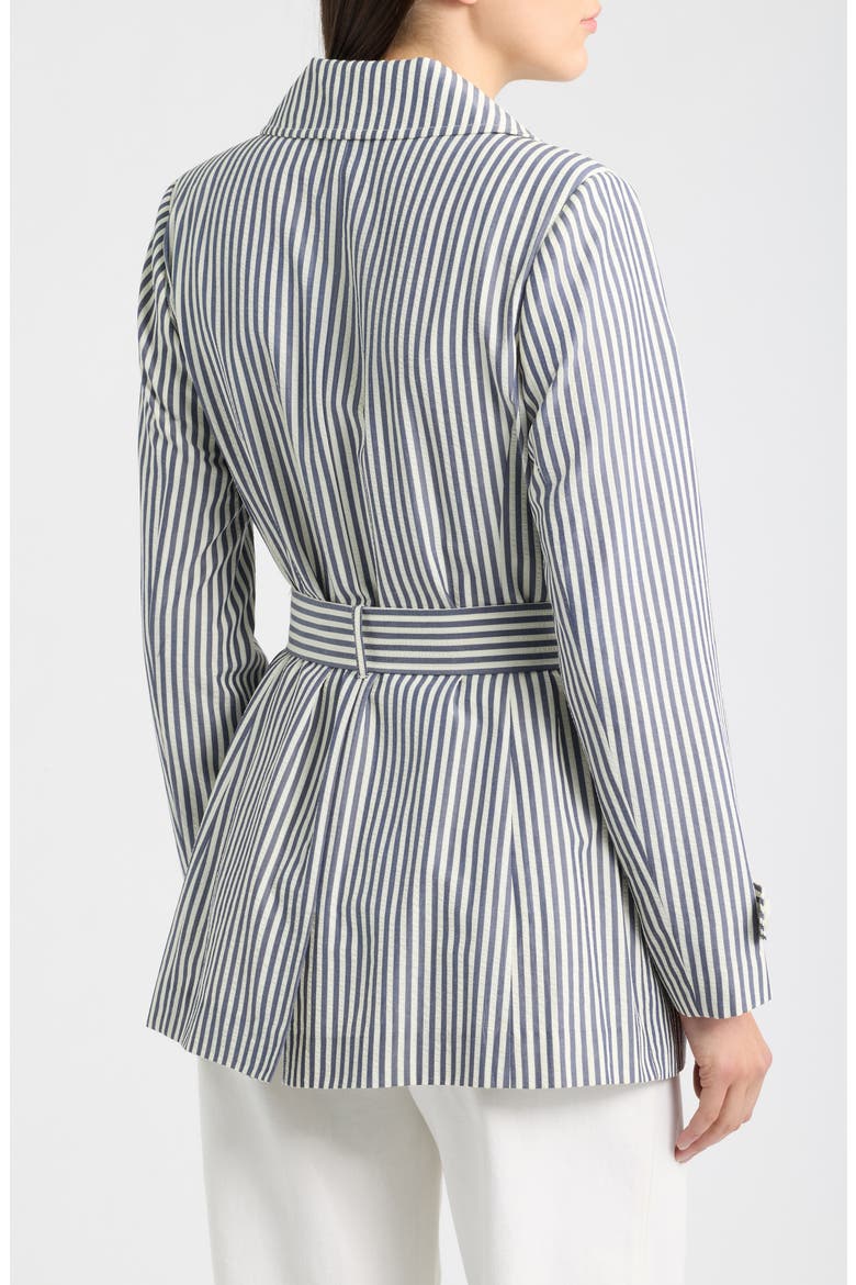 Striped Seersucker Wrap Jacket, Alternate, color, NAVY IVORY