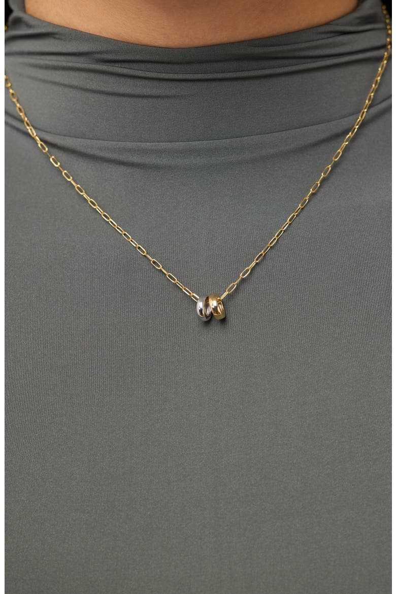 Gold Pendant Necklace - Two Tone Eclipse Necklace, Alternate, color, Gold