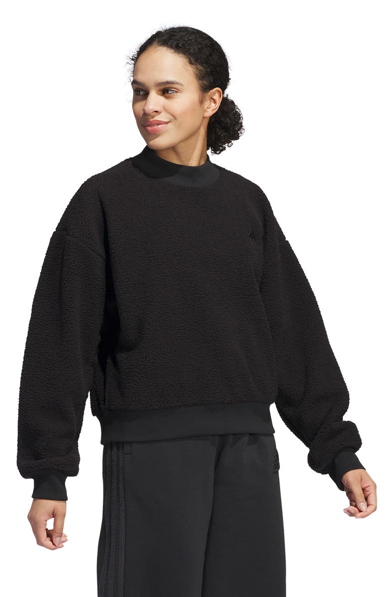 adidas Coze High Pile Fleece Sweatshirt, Alternate, color,