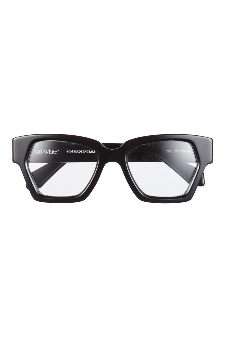 50mm Square Optical Glasses, Main, color, BLACK