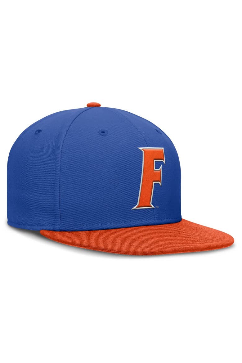 Men's Jordan Brand Royal/Orange Florida Gators Two-Tone Primetime Performance Fitted Hat, Alternate, color, Royal