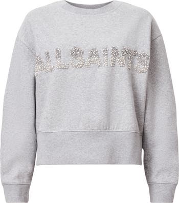 (取寄) オールセインツ レディース セパロ パール スウェット AllSaints women Separo Pearl Sweat Black AllSaints Separo Pearl Logo Sweatshirt, Grey Marl