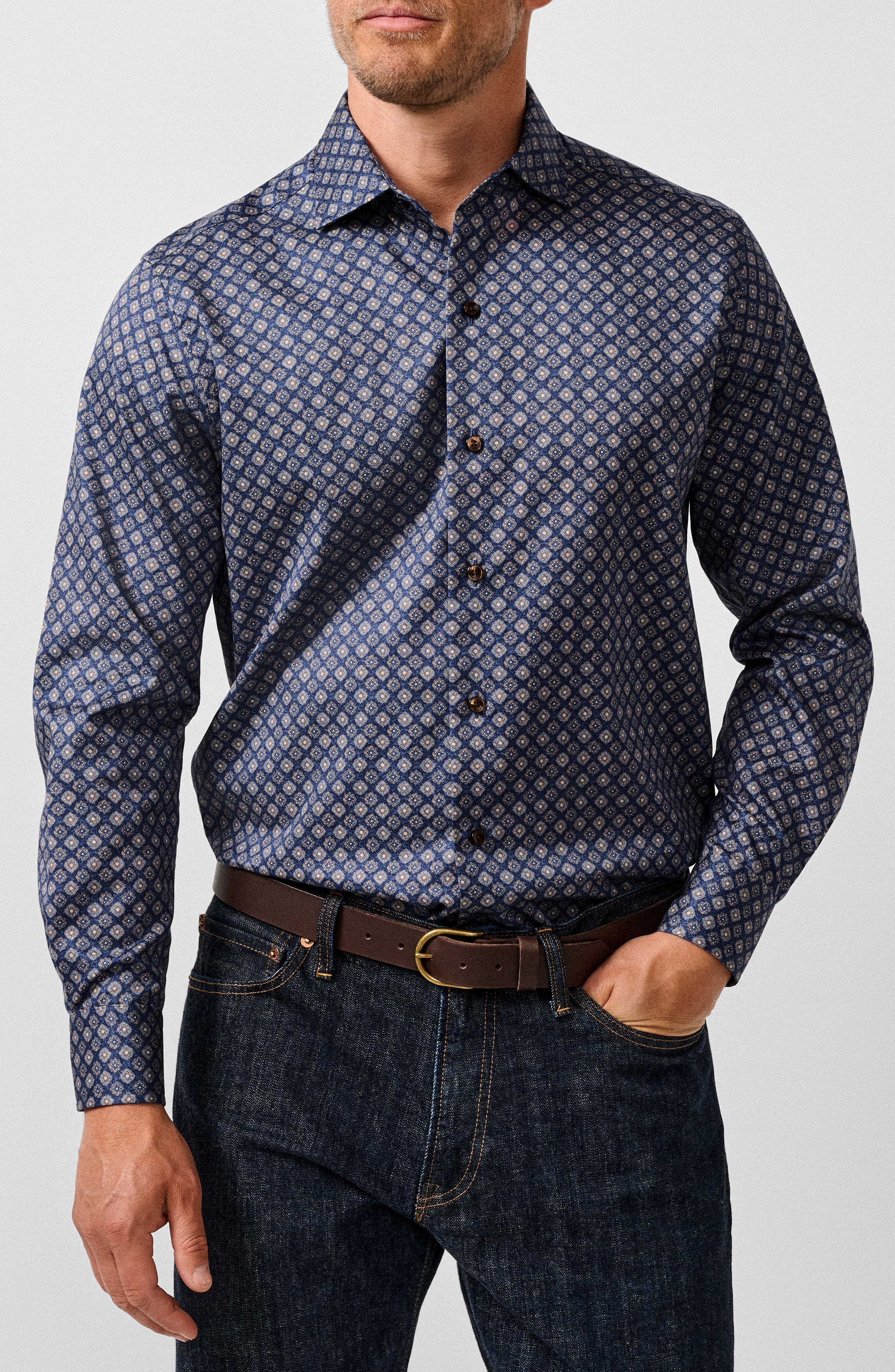selected NAVY/ BROWN