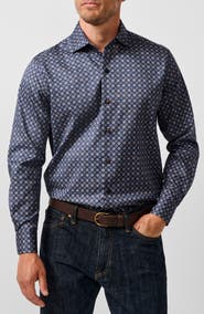 David Donahue Geometric Sport Shirt