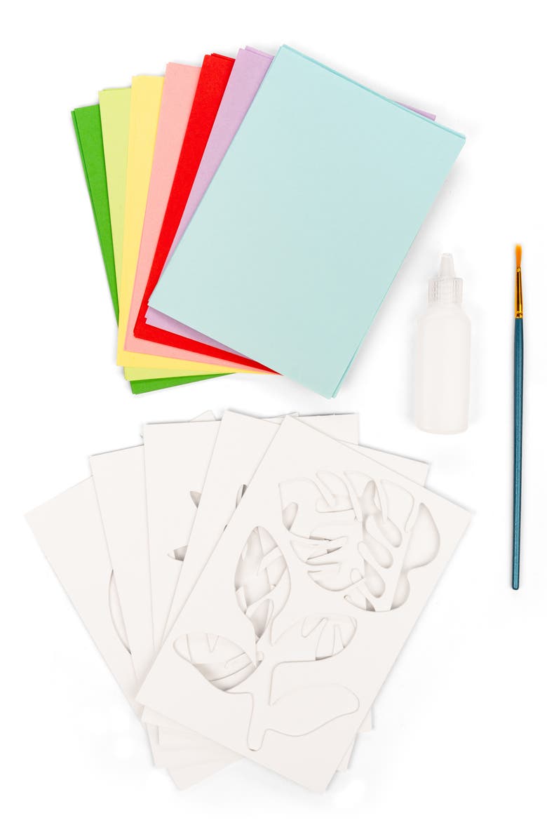 Kikkerland Design Crafters Paper Flowers Kit, Main, color, Multi Green