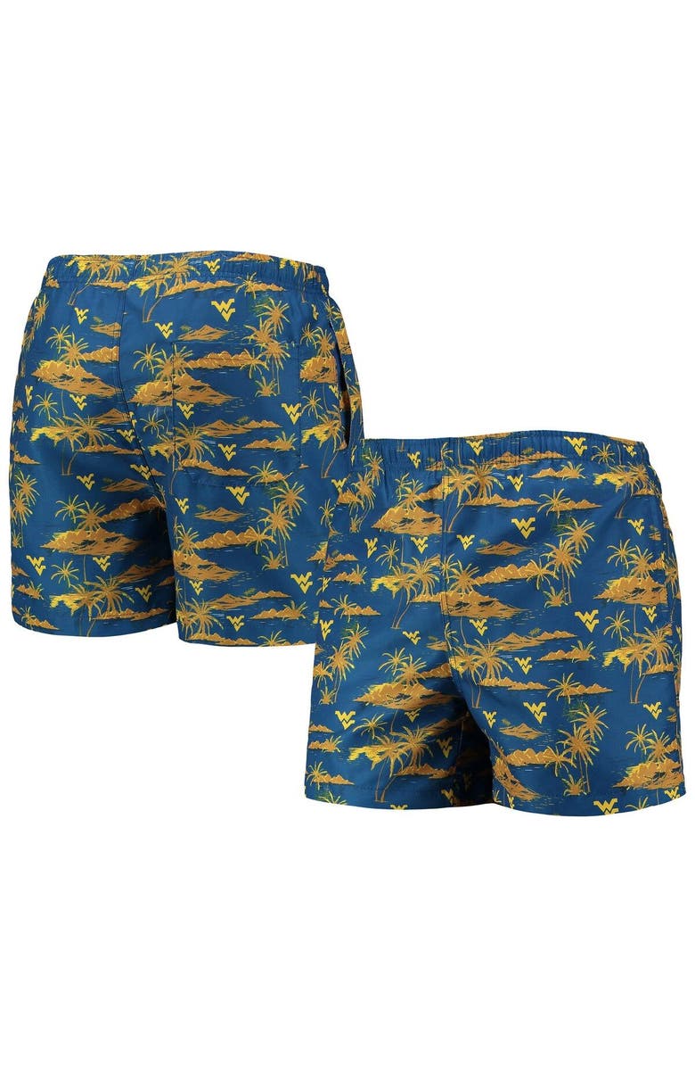 FOCO Men's FOCO Navy West Virginia Mountaineers Island Palm Swim Trunks, Main, color, Navy