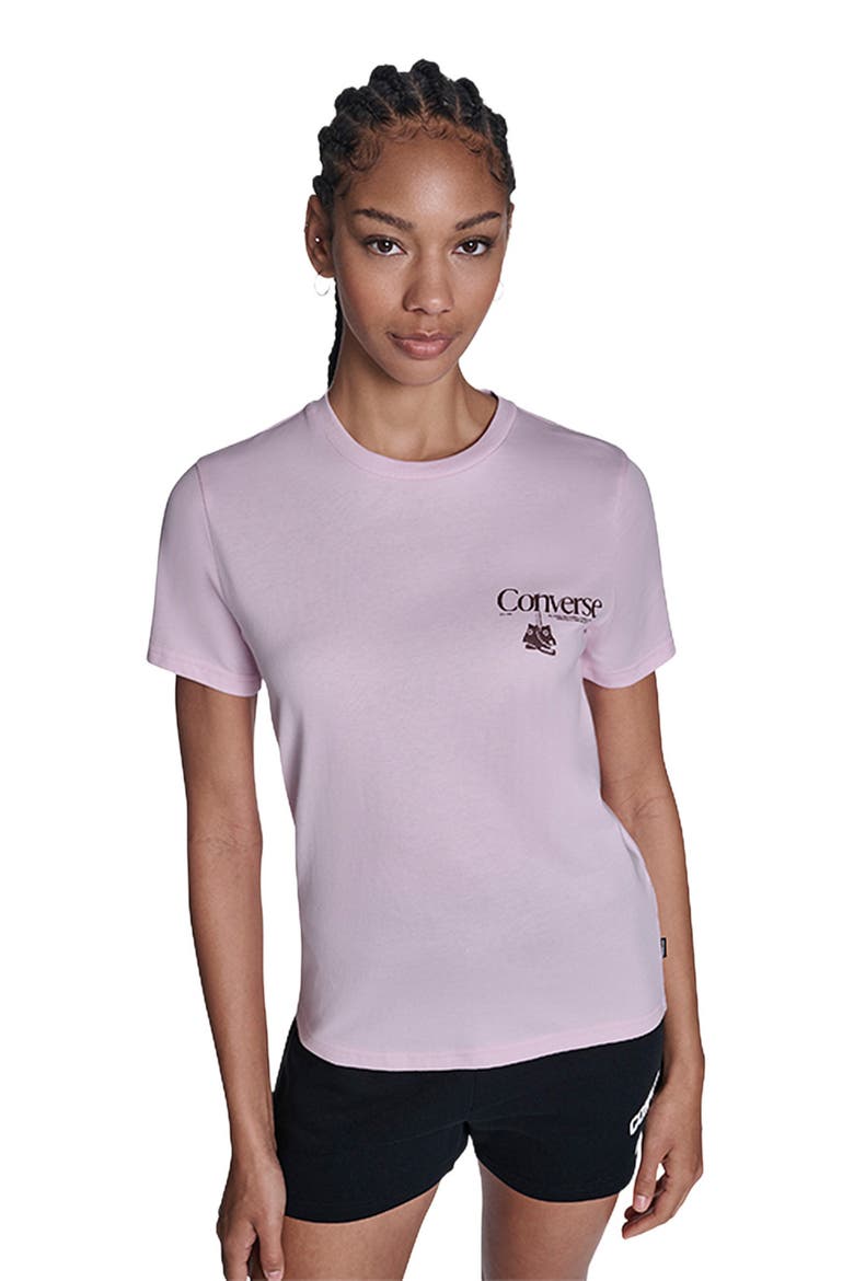 Women's Hanging Shoes T-Shirt, Main, color, NEW FOUND BLOOM