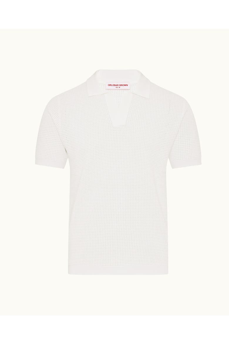 Roddy Tailored Fit Open Mesh Stitch Polo Shirt, Alternate, color, White