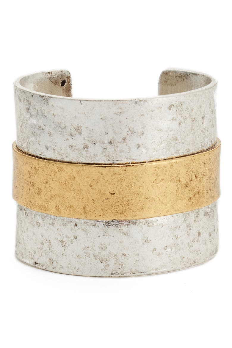 Carolina Textured Cuff, Main, color, SILVER