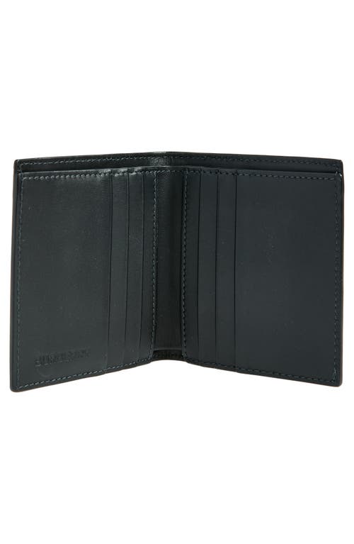 Burberry Check Coated Canvas & Leather Bifold Wallet In Charcoal