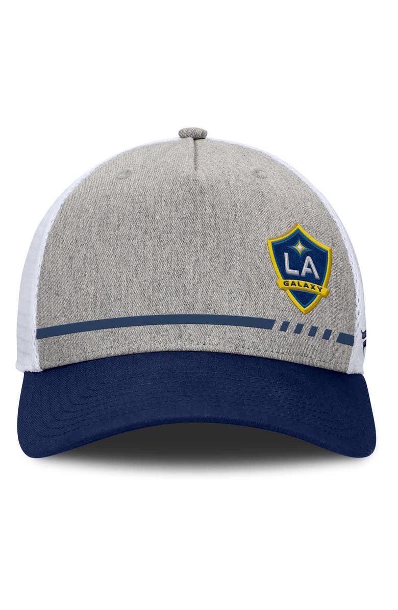 FANATICS Men's Fanatics Heather Gray LA Galaxy Low Block Trucker Adjustable Hat, Alternate, color, 