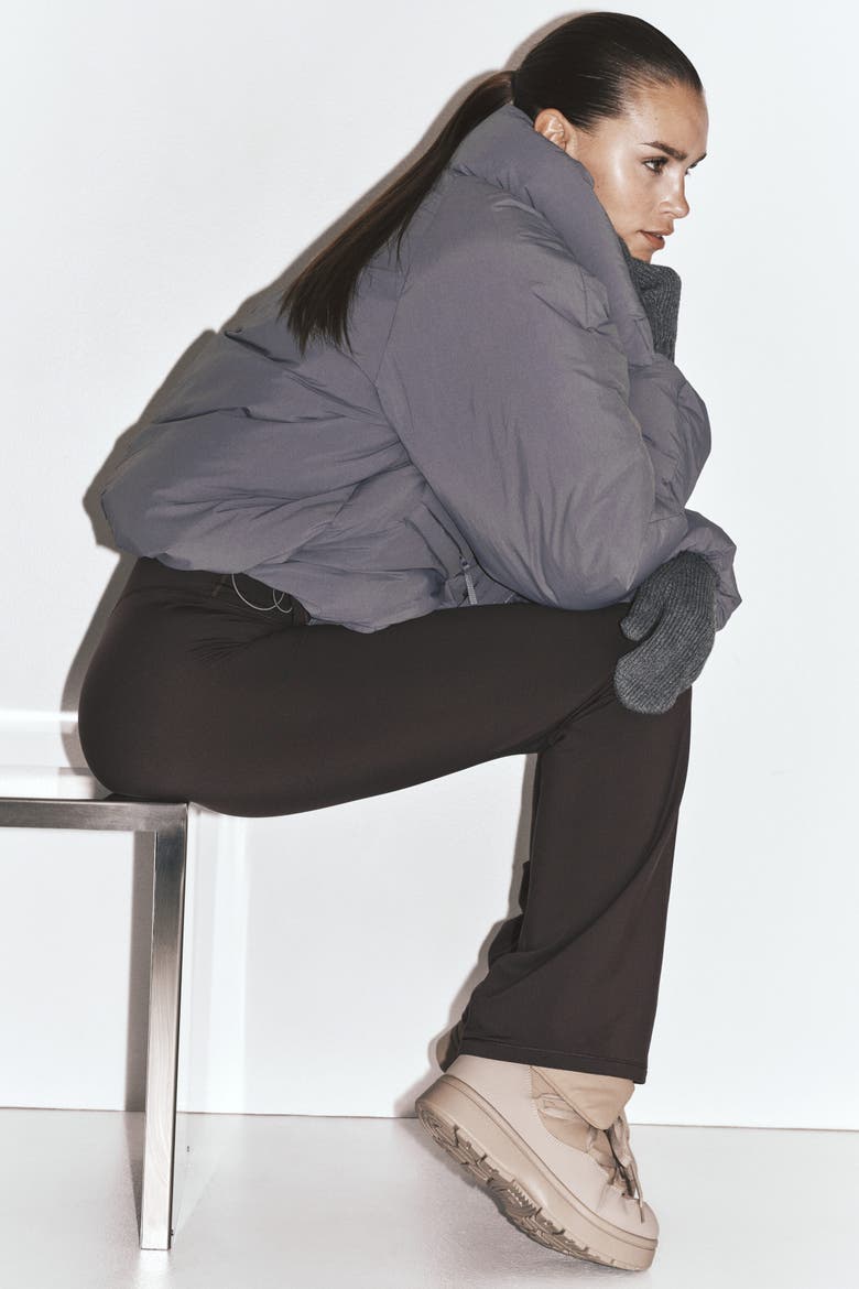 Flared Warm Fleece Leggings With Softmove, Alternate, color, Dark heather