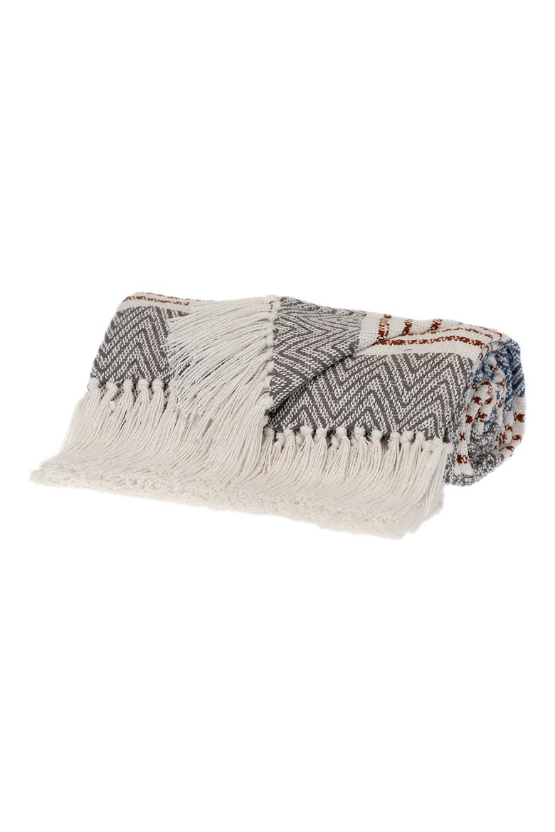 Kai Fringe Throw Blanket, Alternate, color, GRAY