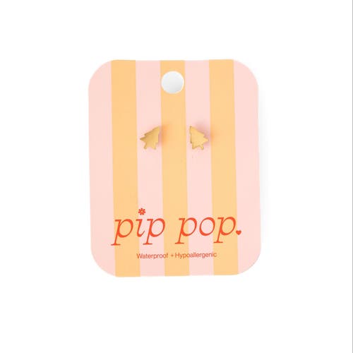 Pip Pop Christmas Tree Stud Earrings In Gold