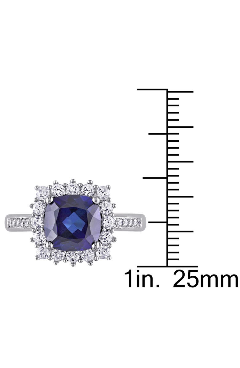 Julianna B. Created Sapphire & Diamond Halo Ring, Alternate, color, Lab-Created Sapphire