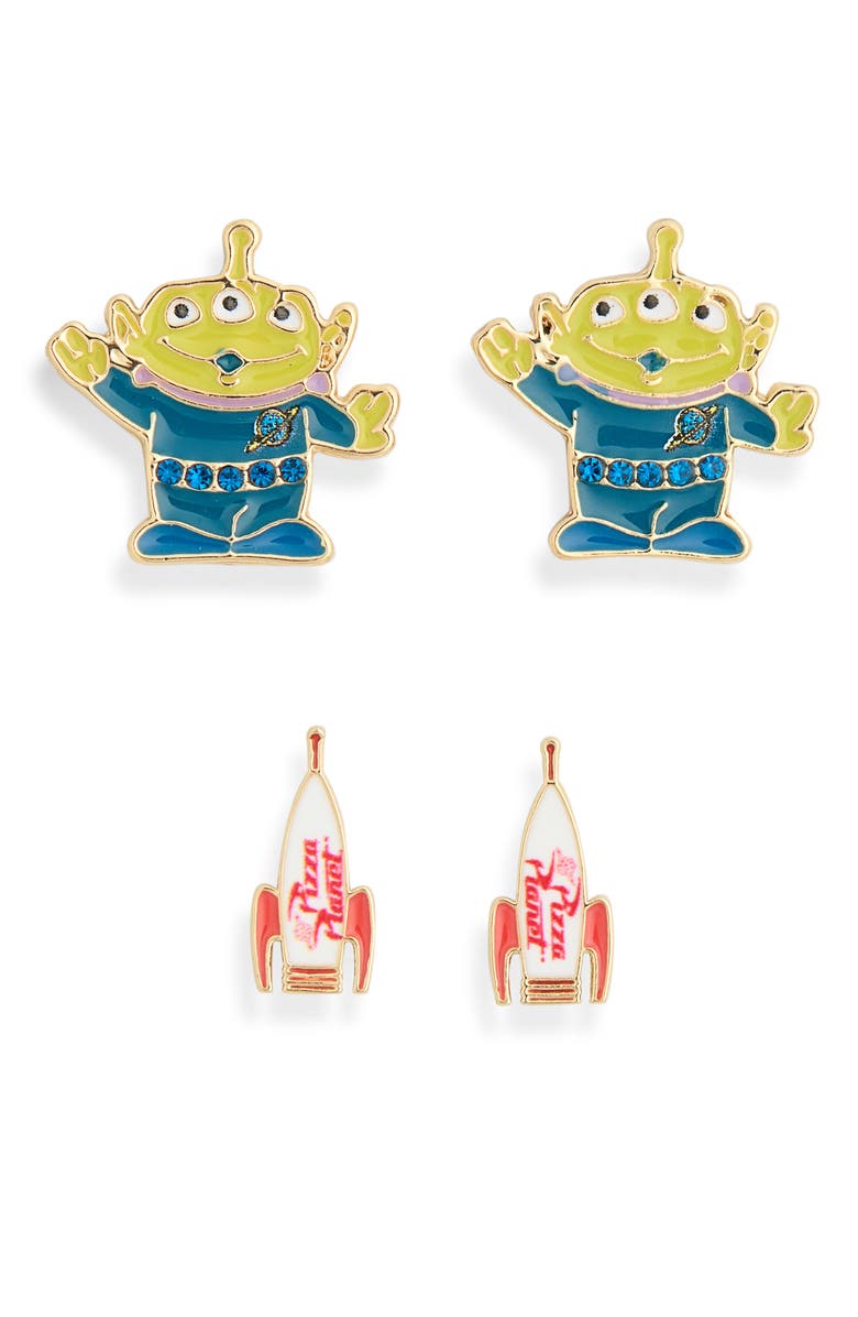 BaubleBar 2-Piece Disney Toy Story Earrings Set, Main, color, Green Multi