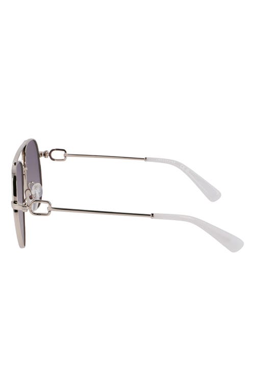 Longchamp Foulonn 58mm Aviator Sunglasses In Silver/grey
