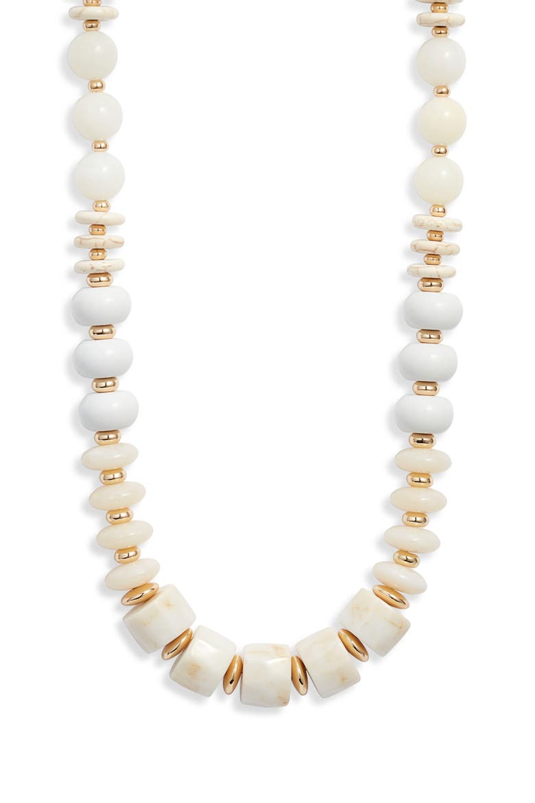 Mixed Beaded Necklace, Main, color, IVORY MULTI- GOLD