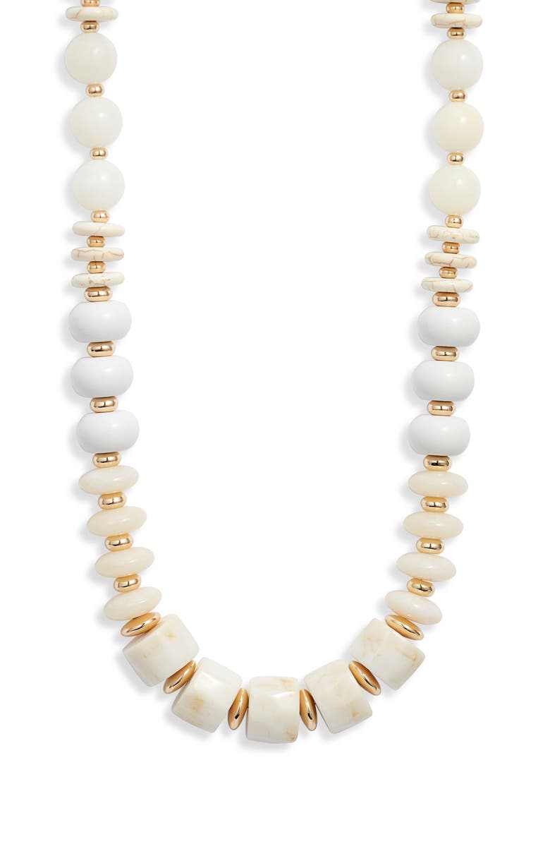 Nordstrom Mixed Beaded Necklace, Main, color, Ivory Multi- Gold