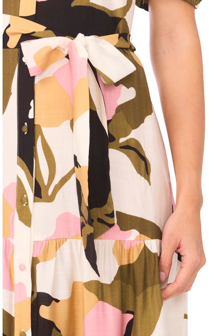 Belted Button Front Maxi Dress, Alternate, color, PINK NECTAR