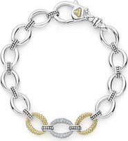 LAGOS Caviar Lux Diamond Station Link Bracelet