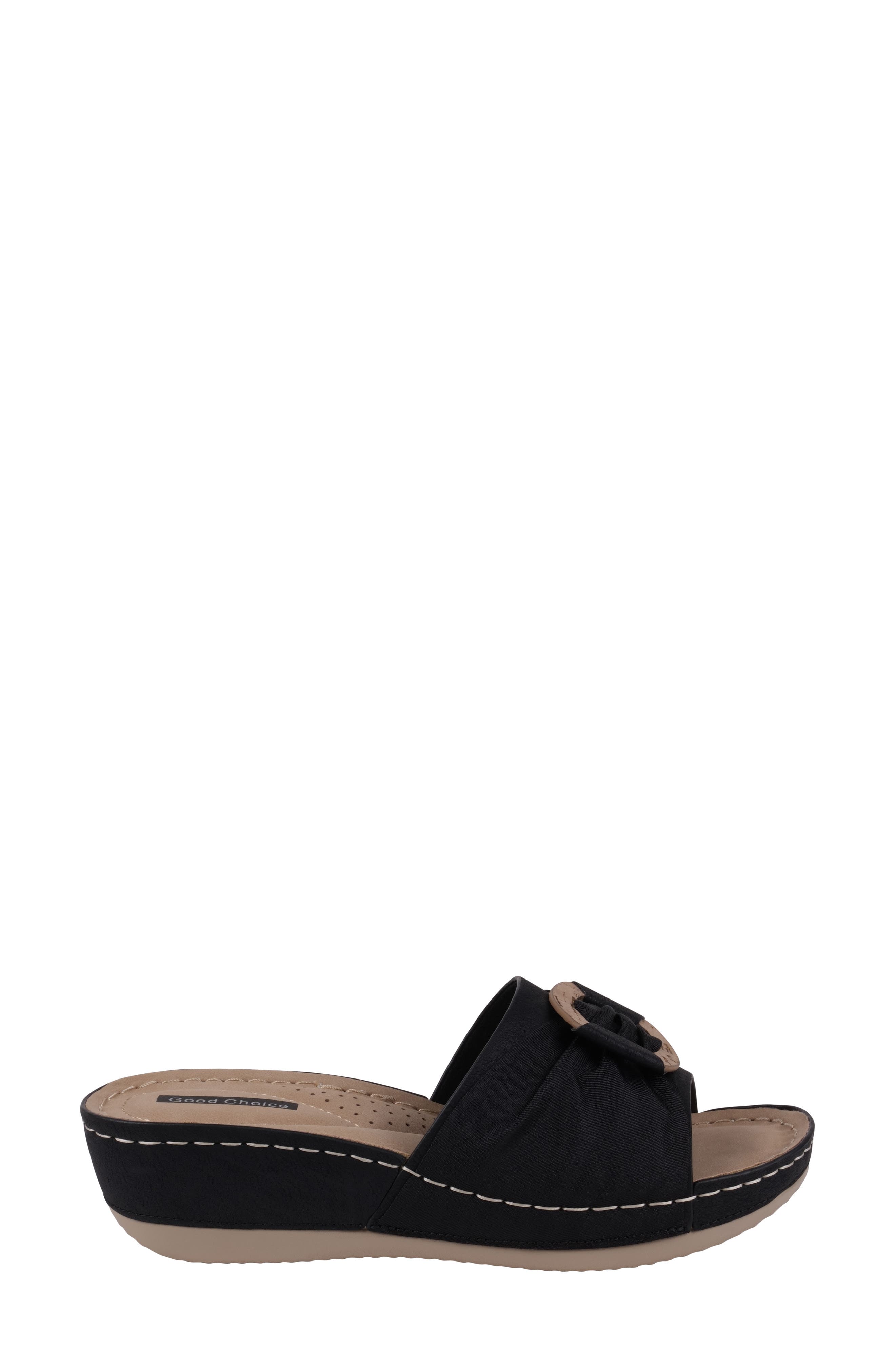 GC SHOES Ellen Platform Wedge Slide Sandal, Alternate, color, Black