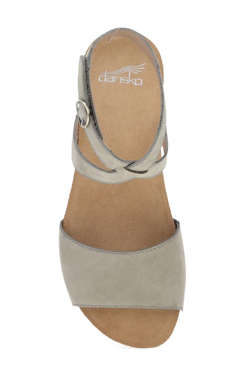 Dansko Rafferty Ankle Strap Sandal In Taupe Milled Nubuck