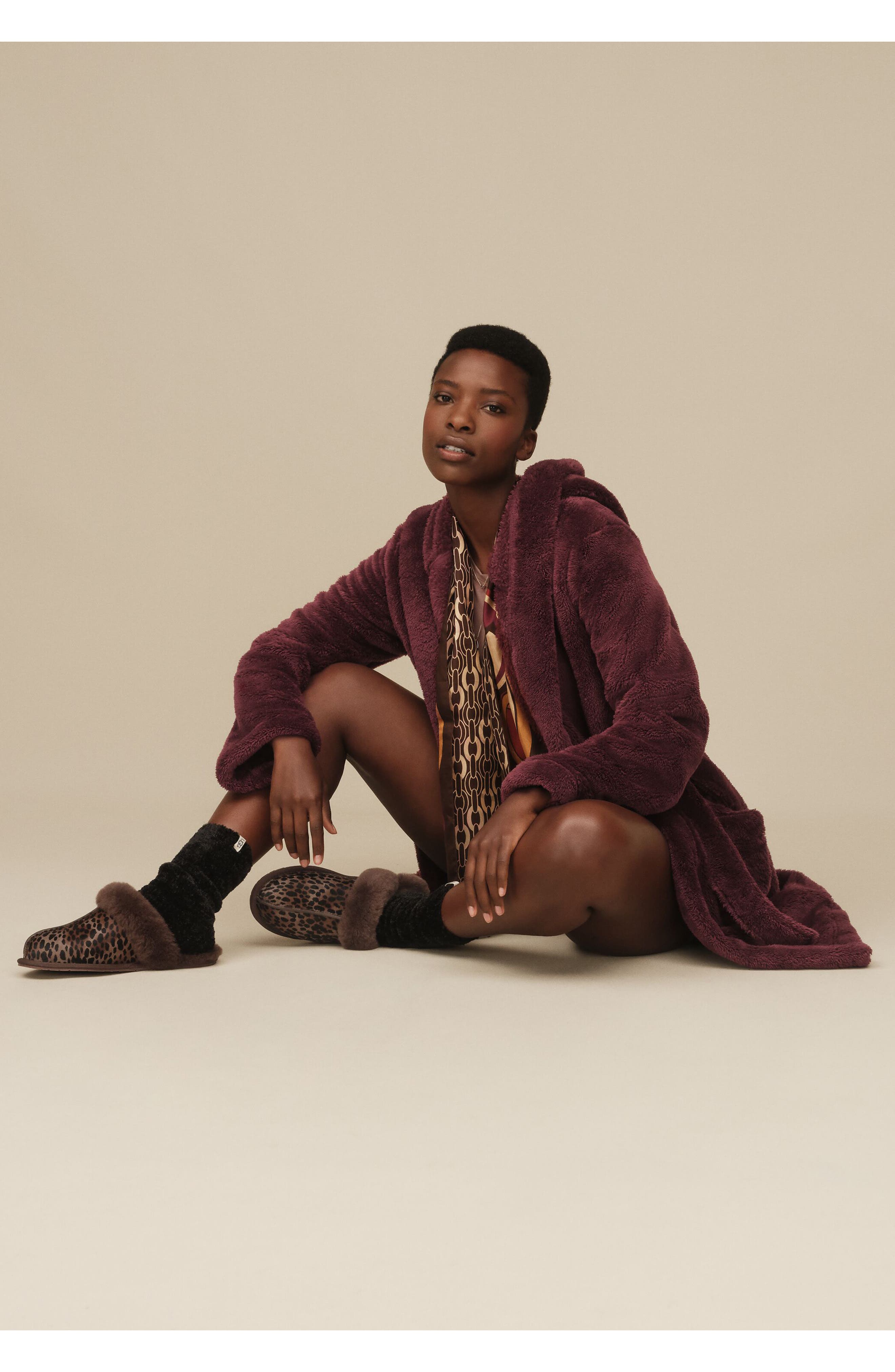 UGG<sup>®</sup> Scuffette Genuine Calf Hair Slipper, Alternate, color, Burnt Cedar