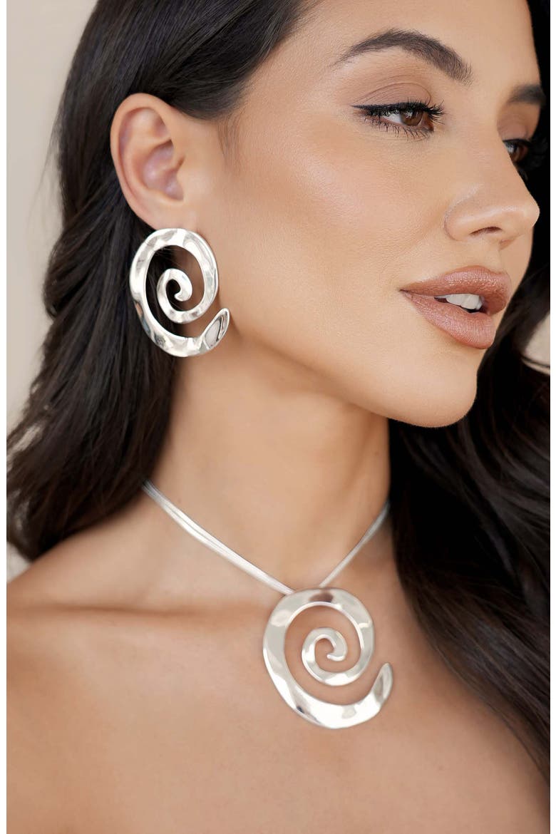 Aura Swirl Earrings, Alternate, color, SILVER