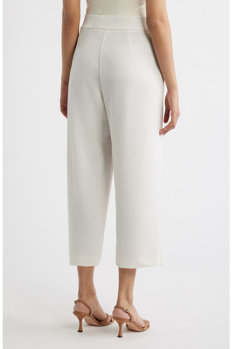 Tie Front Pull-On Wide Leg Crop Pants, Alternate, color, WHITE DOVE