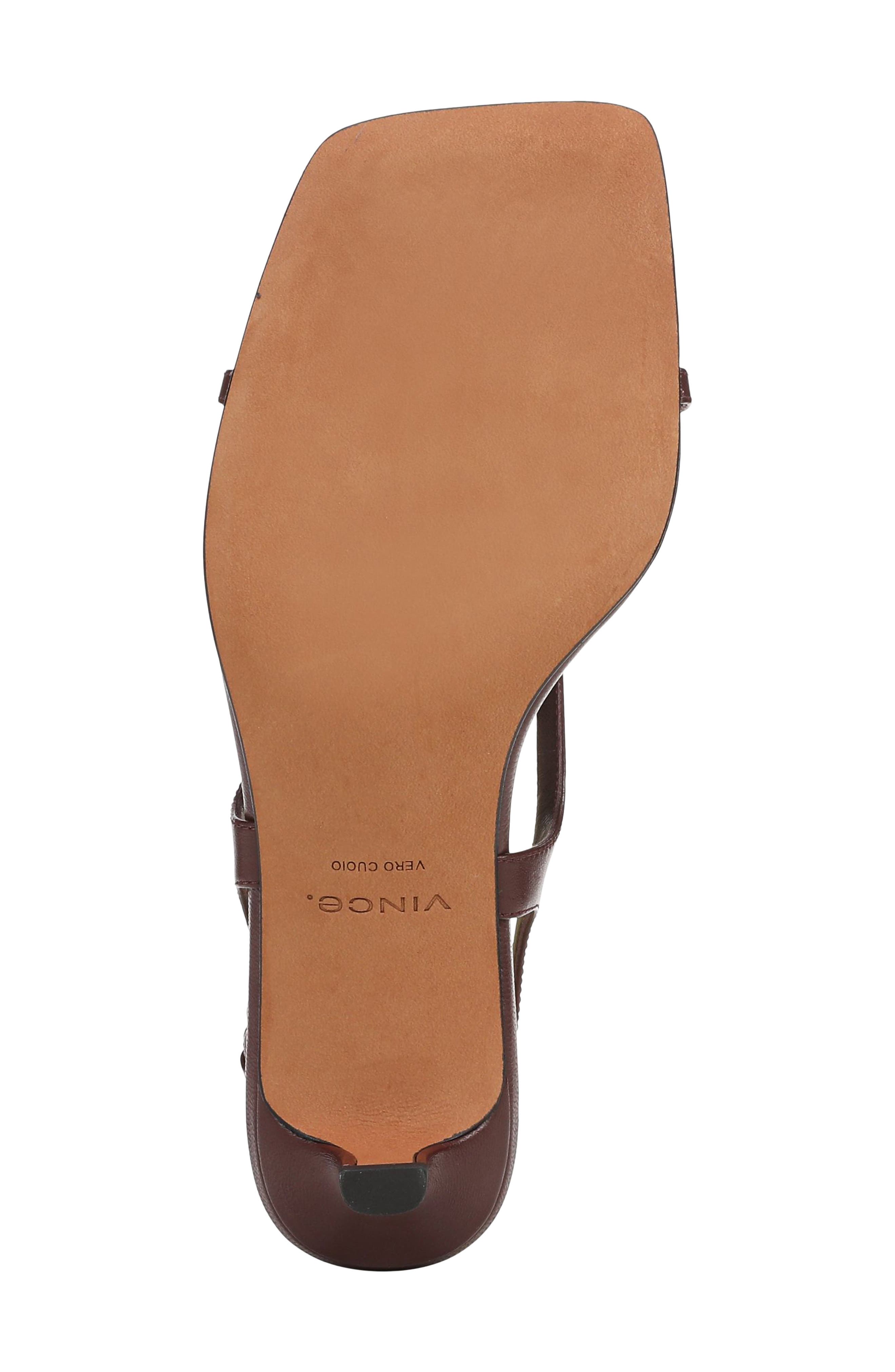 Posie Leather Kitten Heel Slingback Sandal, Alternate, color, MULBERRY