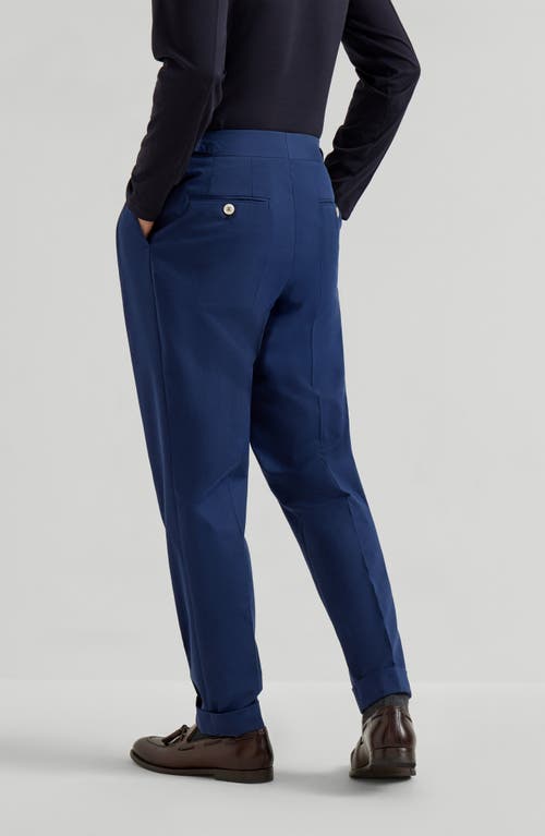 Brunello Cucinelli Comfort Gabardine Trousers In Blue