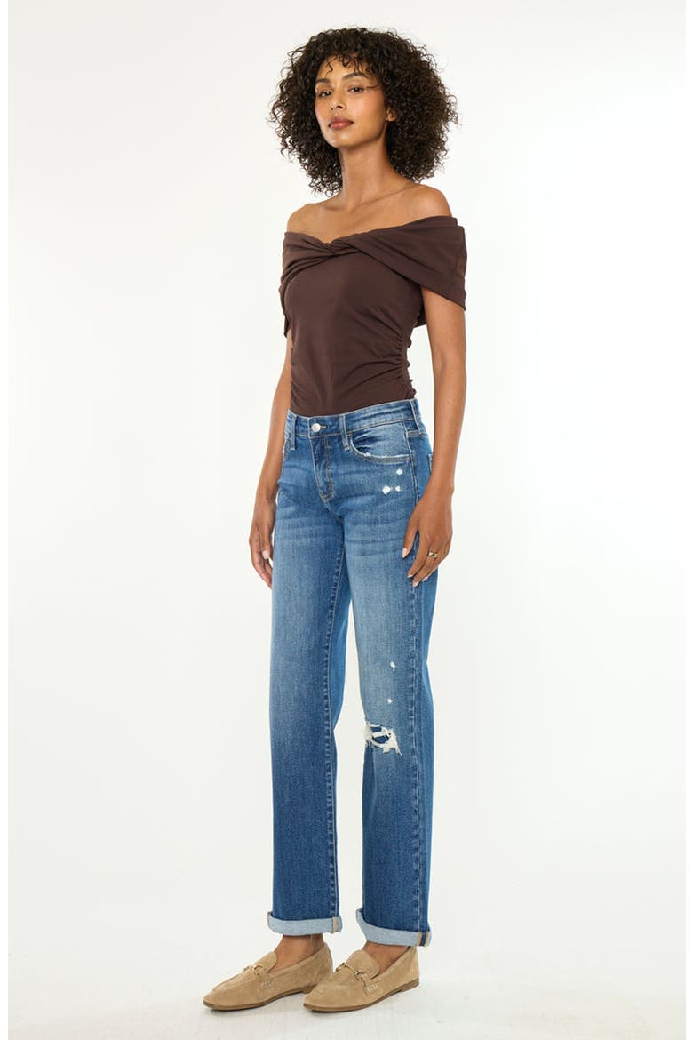 Bianca Essentials Mid Rise True Straight Jeans, Alternate, color, Medium Wash