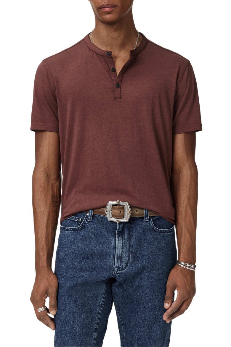 Duke Short Sleeve Henley, Main, color, MAUVEWOOD