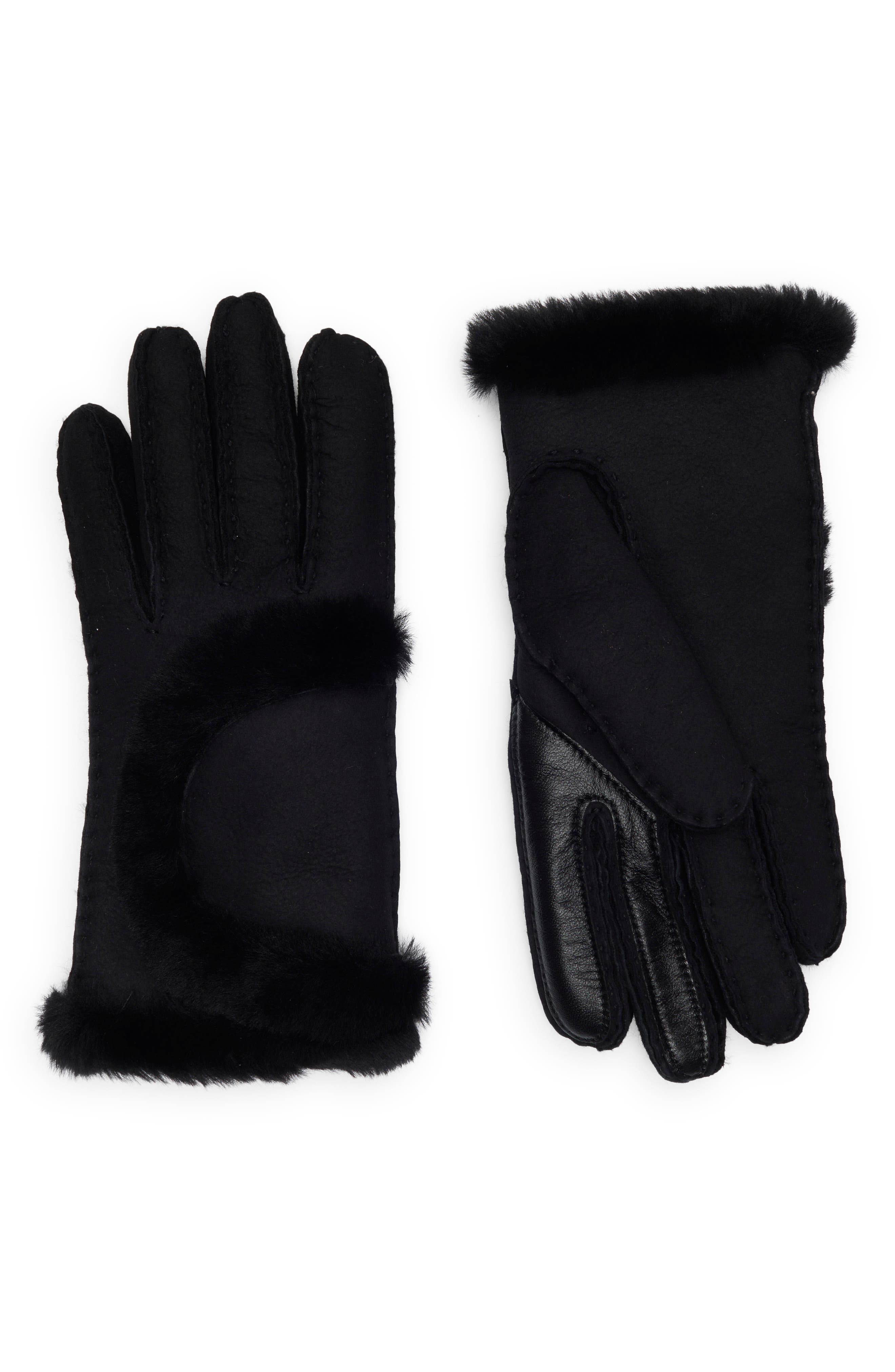 UGG® Sheepskin Genuine Shearling Trimmed Gloves