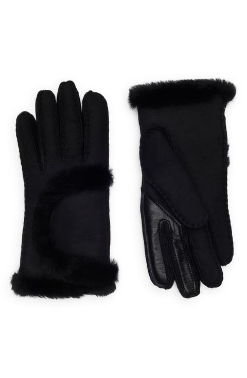 Sheepskin Genuine Shearling Trimmed Gloves