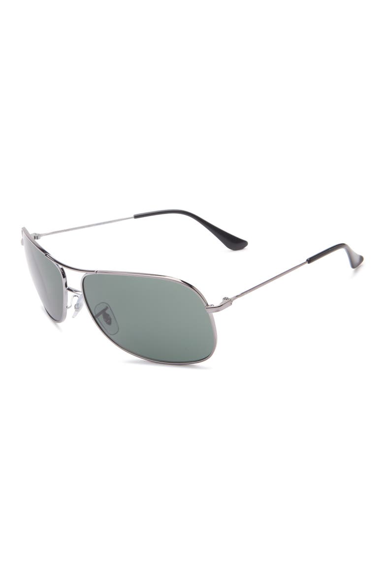 64mm Aviator Sunglasses, Alternate, color, GUNMETAL