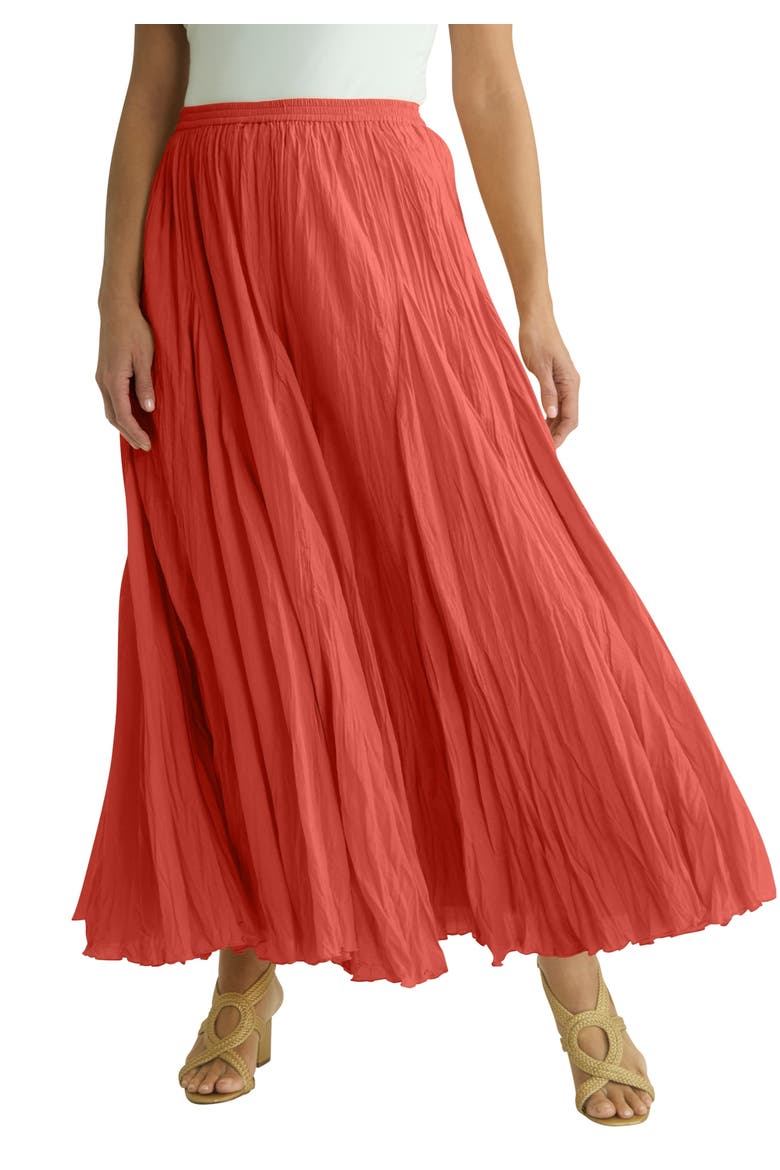 Flowing Crinkled Maxi Skirt, Main, color, BURNT RED
