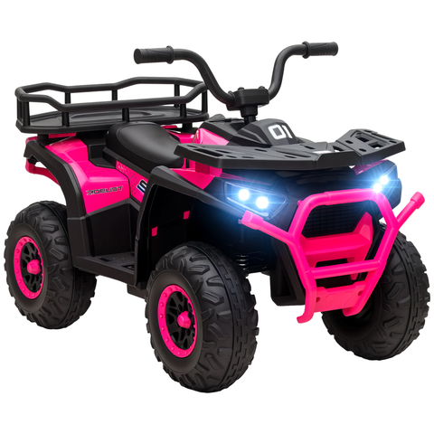 Kids Electric ATV, 12V, 4-Wheel, Spring Suspension, Storage, Lights, Music