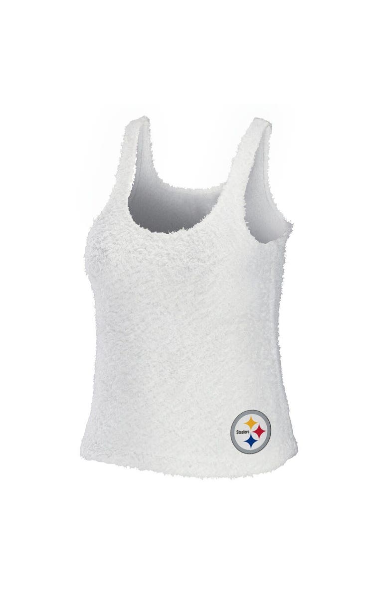 WEAR by Erin Andrews Women's WEAR by Erin Andrews Cream Pittsburgh Steelers Cozy Scoop Neck Tank Top & Pants Sleep Set, Alternate, color, Cream
