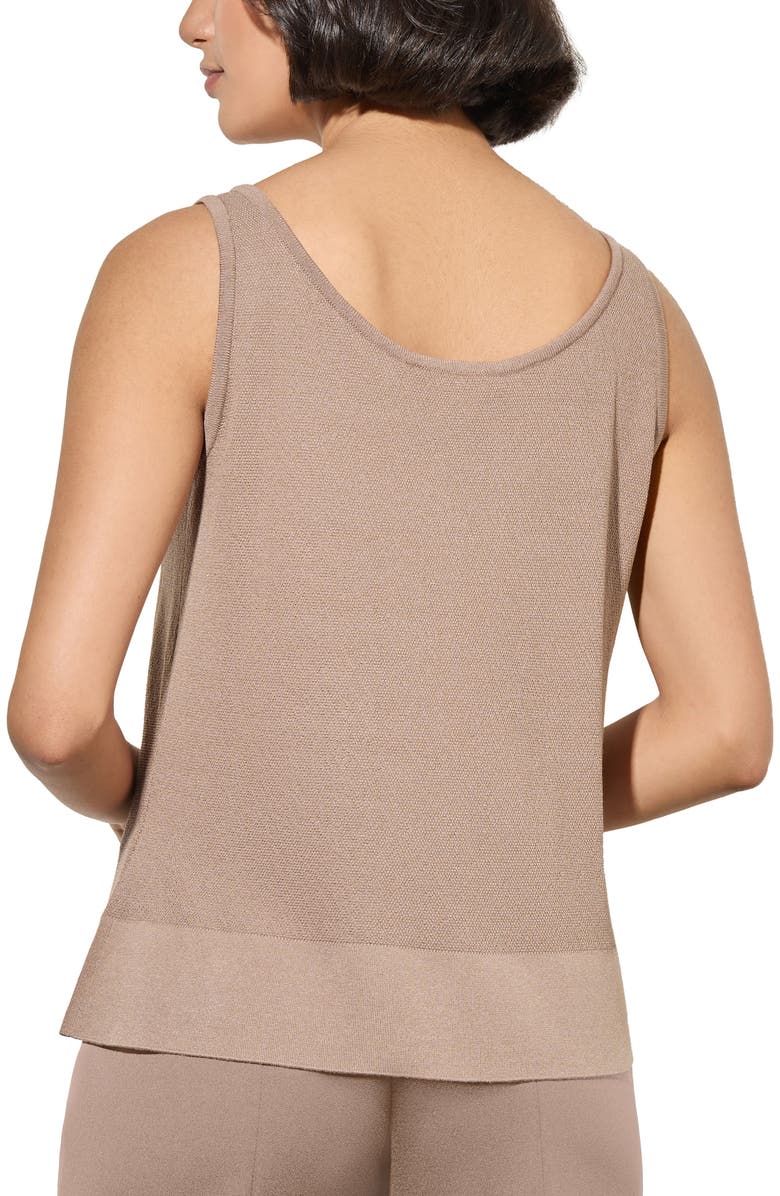 Ming Wang V-Neck Side Slit Tank, Alternate, color, Java