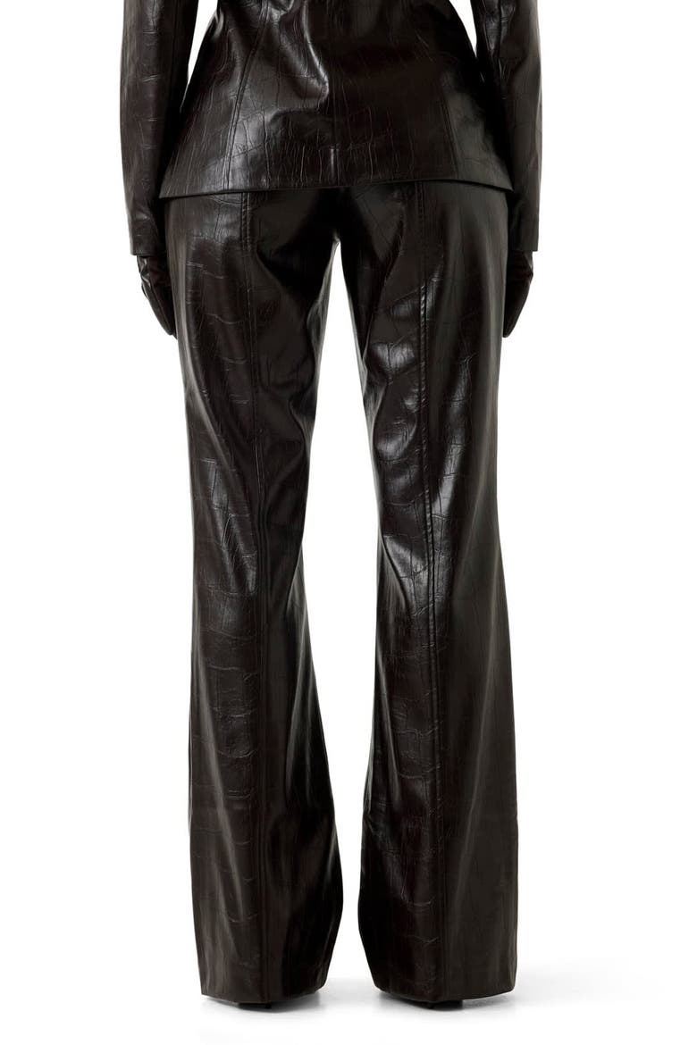 Alessandria Croc Embossed Faux Leather Bootcut Pants, Alternate, color, A10K-DARK
