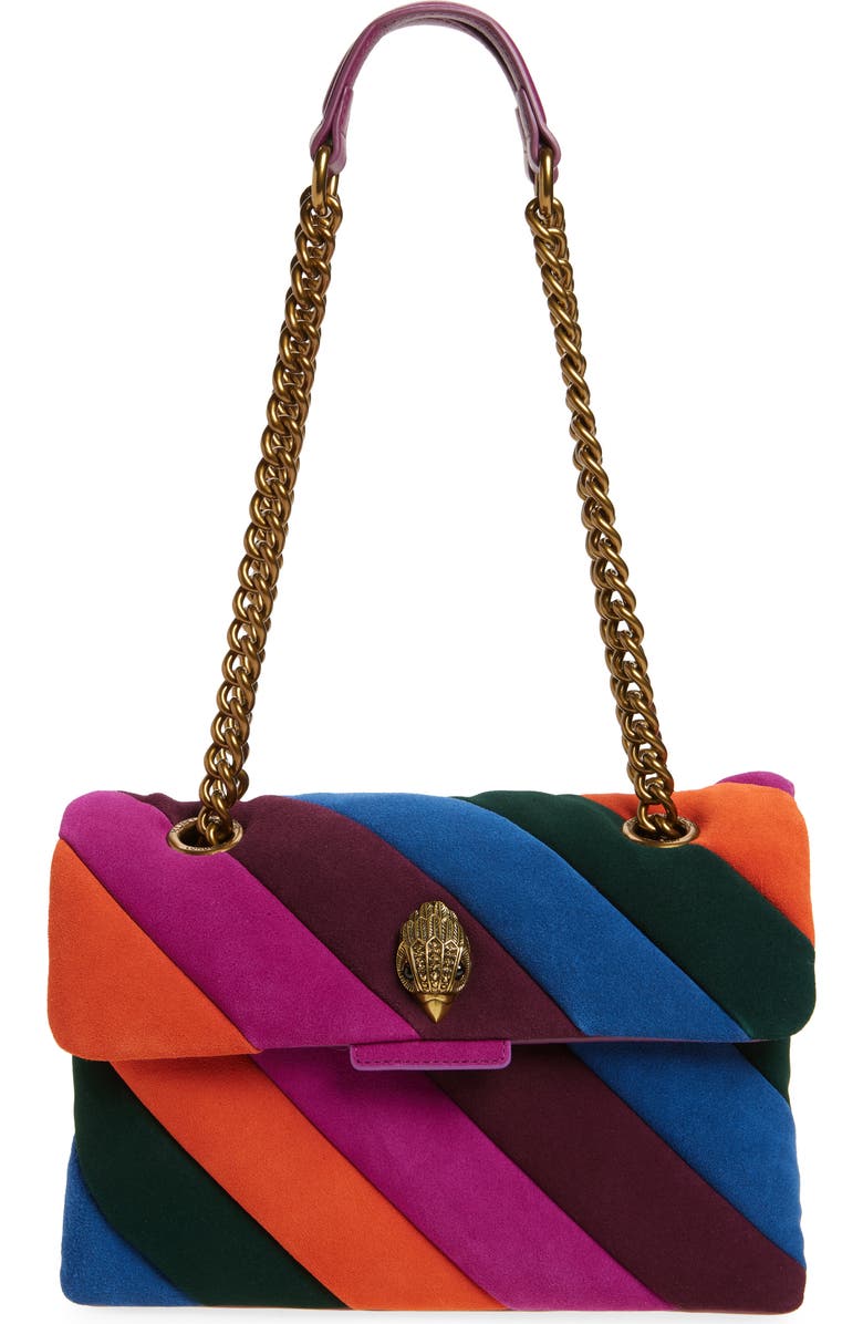 Kurt Geiger London Soho Quilted Suede Shoulder Bag, Main, color,